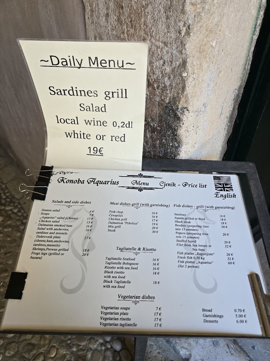 Aquarius Tavern Menu - Image 2