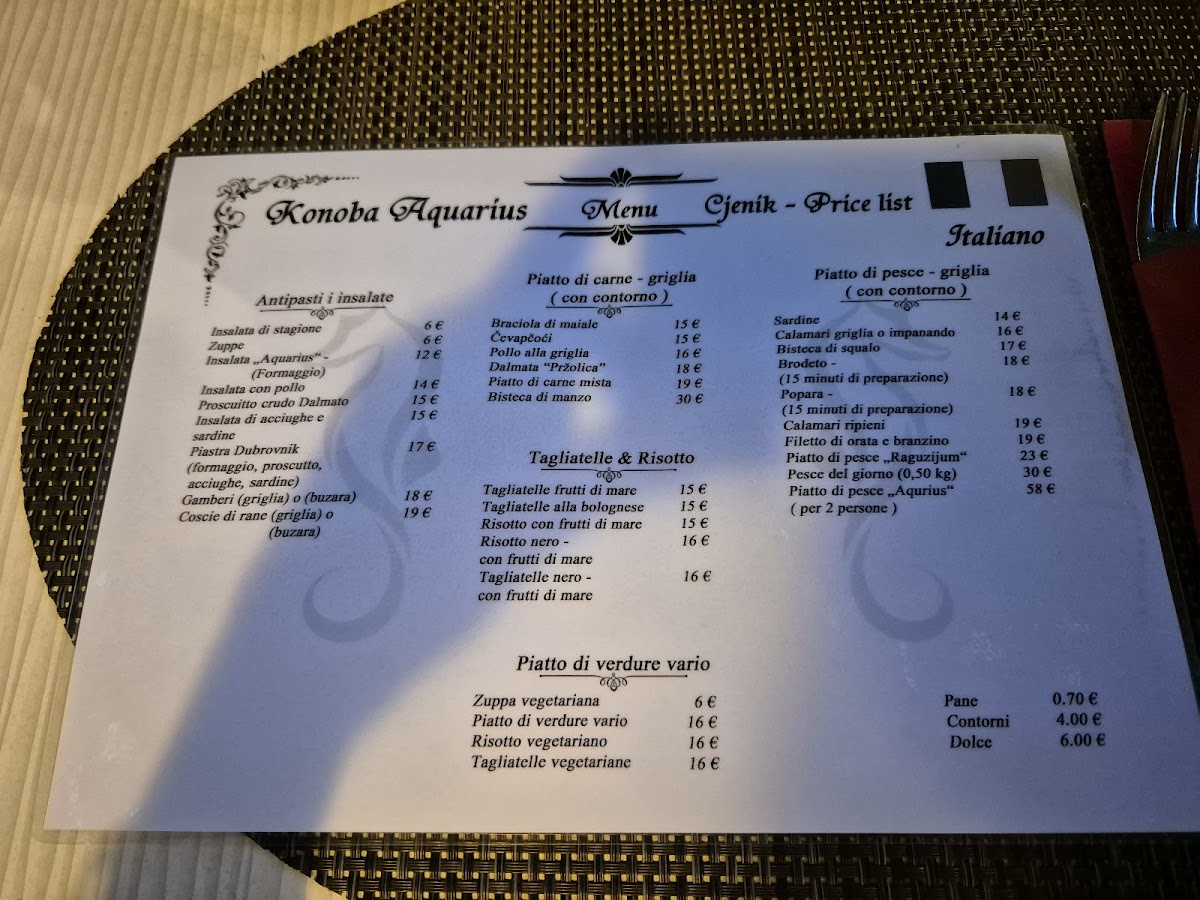 Aquarius Tavern Menu - Image 3