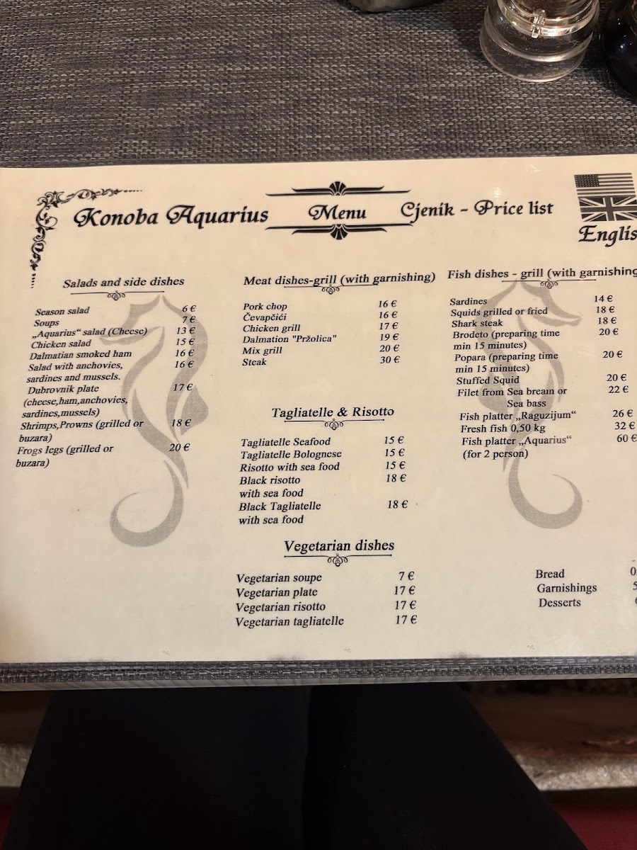 Aquarius Tavern Menu - Image 4