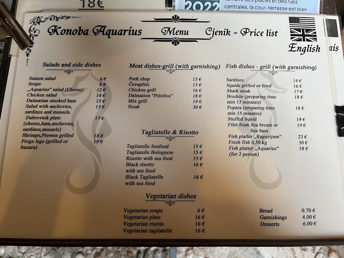 Aquarius Tavern Menu - Image 6
